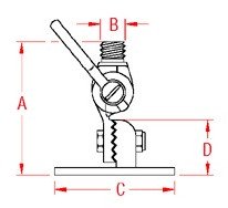 316 stainless steel antenna ratchet mount dimensional drawing