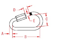 Pear-quick-link-marine-grade-316-stainless-steel-drawing