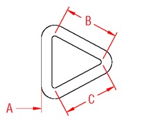 Triangle-loop-marine-grade-316-stainless-steel-drawing