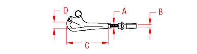 Quick Attach™ Pelican Hook Attach Stud Fitting 316 Marine Grade Drawing