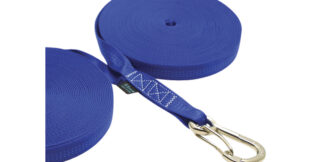 1 in Double Jackline With Clip Blue Nylon 316 Marine Grade Stainless Steel C0240-B
