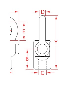316 Stainless Steel Hoist Anchor Bases with Shackles dimensional drawing