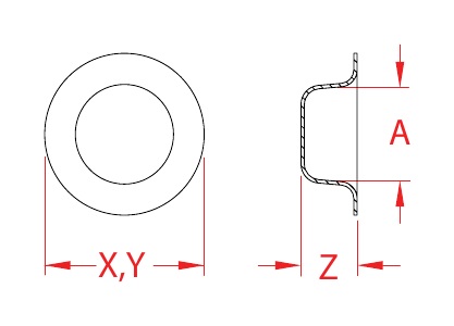 304 Stainless Steel Trailer Shaft Pal Nuts dimensional drawing