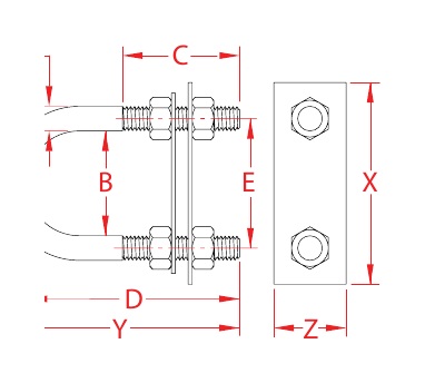 304 Stainless Steel Bow and Stern Eye Sets dimensional drawing