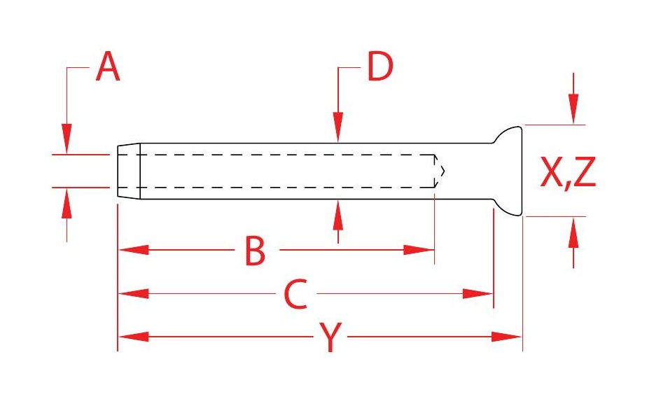 Stainless Steel Swage Stemball Terminals dimensional drawing