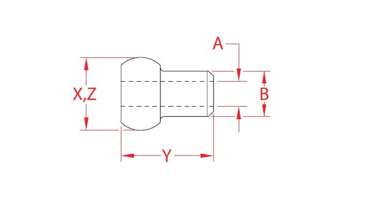 316 Stainless Steel Single-Shank Balls dimensional drawing