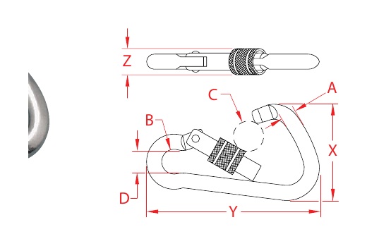 Zinc-Plated Screw-Lock Harness Clips dimensional drawing