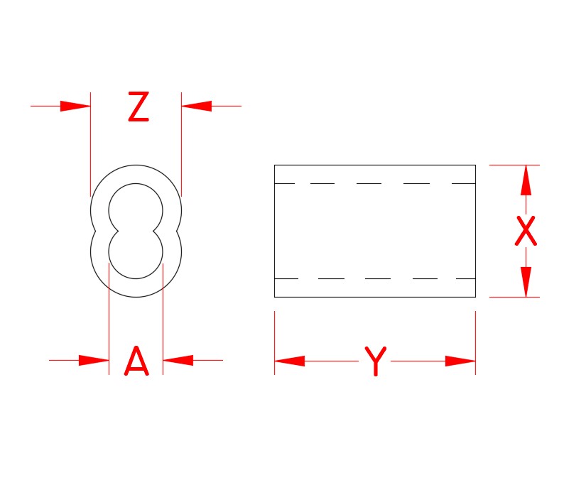 Aluminum Swage Sleeves dimensional drawing