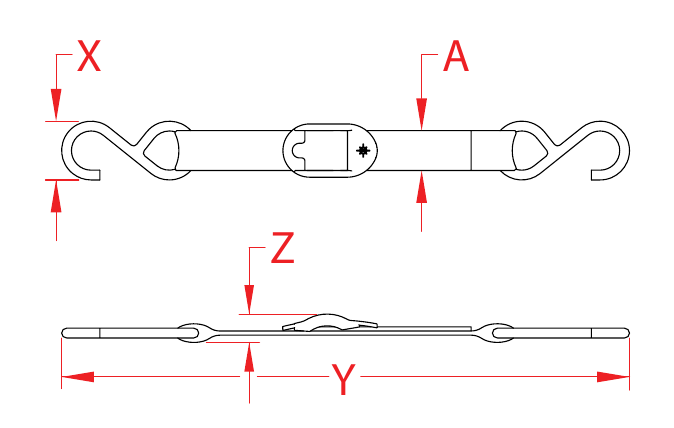 Stainless Steel Trailer Tie-Down Kits dimensional drawing
