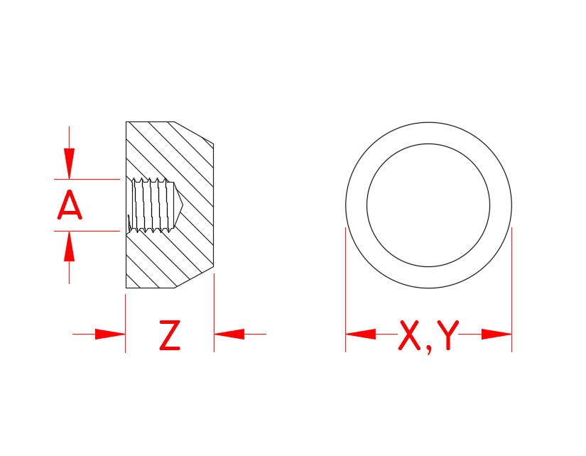316 Stainless Steel Right-Hand Stop Nuts reference image