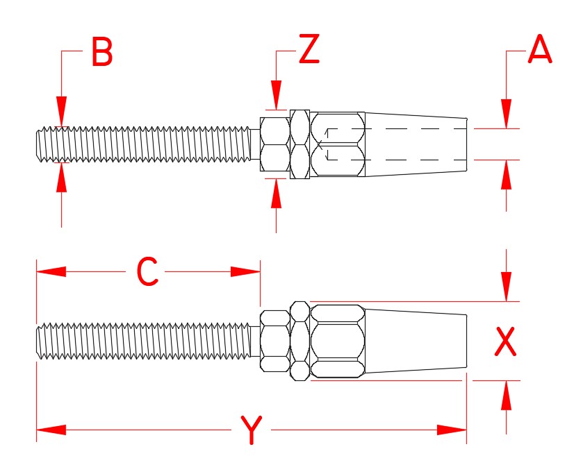 Stainless Steel Left-Hand UNF Quick-Attach Studs reference image