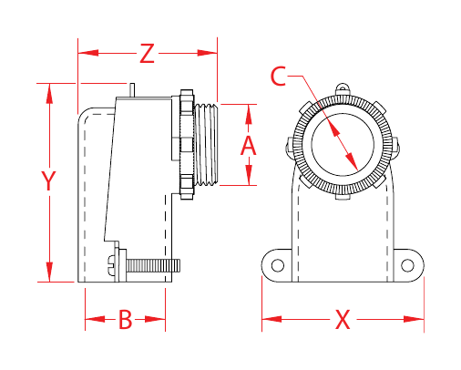 Stainless Steel Conduit Elbow Connectors dimensional drawing