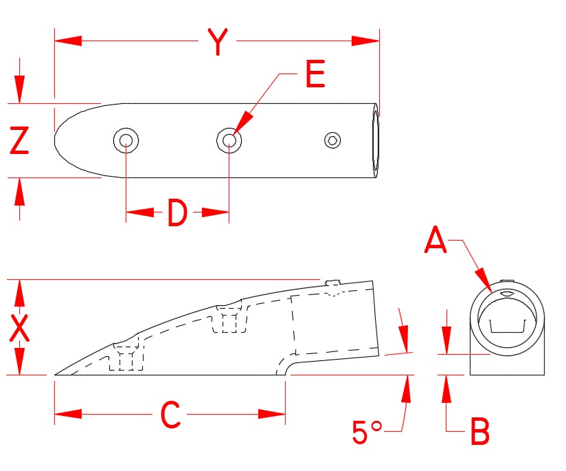 Stainless Steel Inward and Outward End Mounts reference image