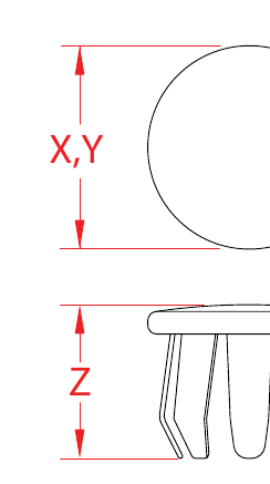 Stainless Steel Stamped Flat End Caps dimensional drawing