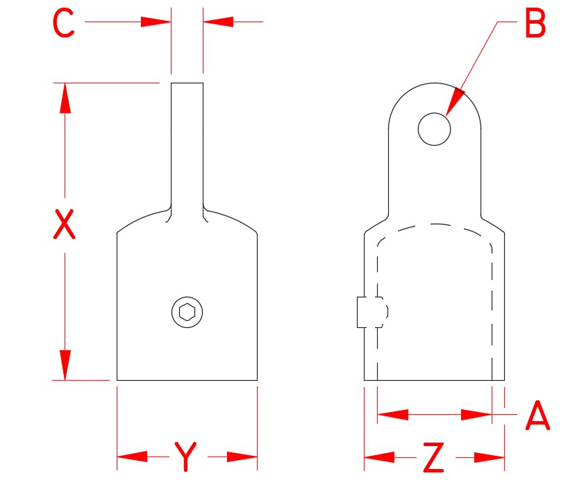 Stainless Steel Top Caps dimensional drawing