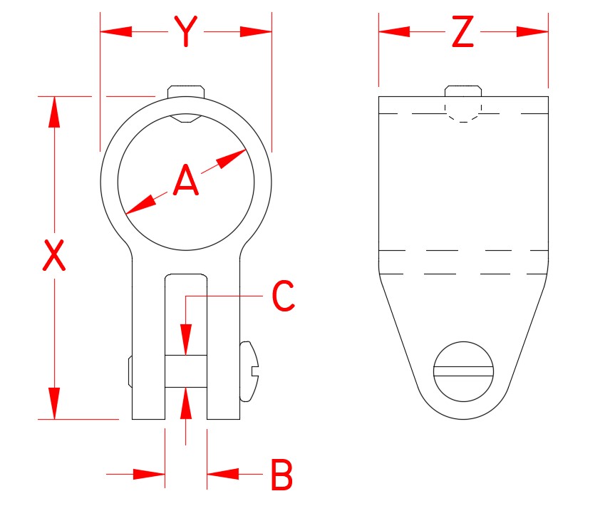 Stainless Steel Top Slides dimensional drawing