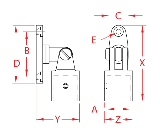 Stainless Steel Multidirectional Top Hinges dimensional drawing