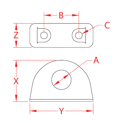 Stainless Steel Fairlead and Gasket Sets dimensional drawing